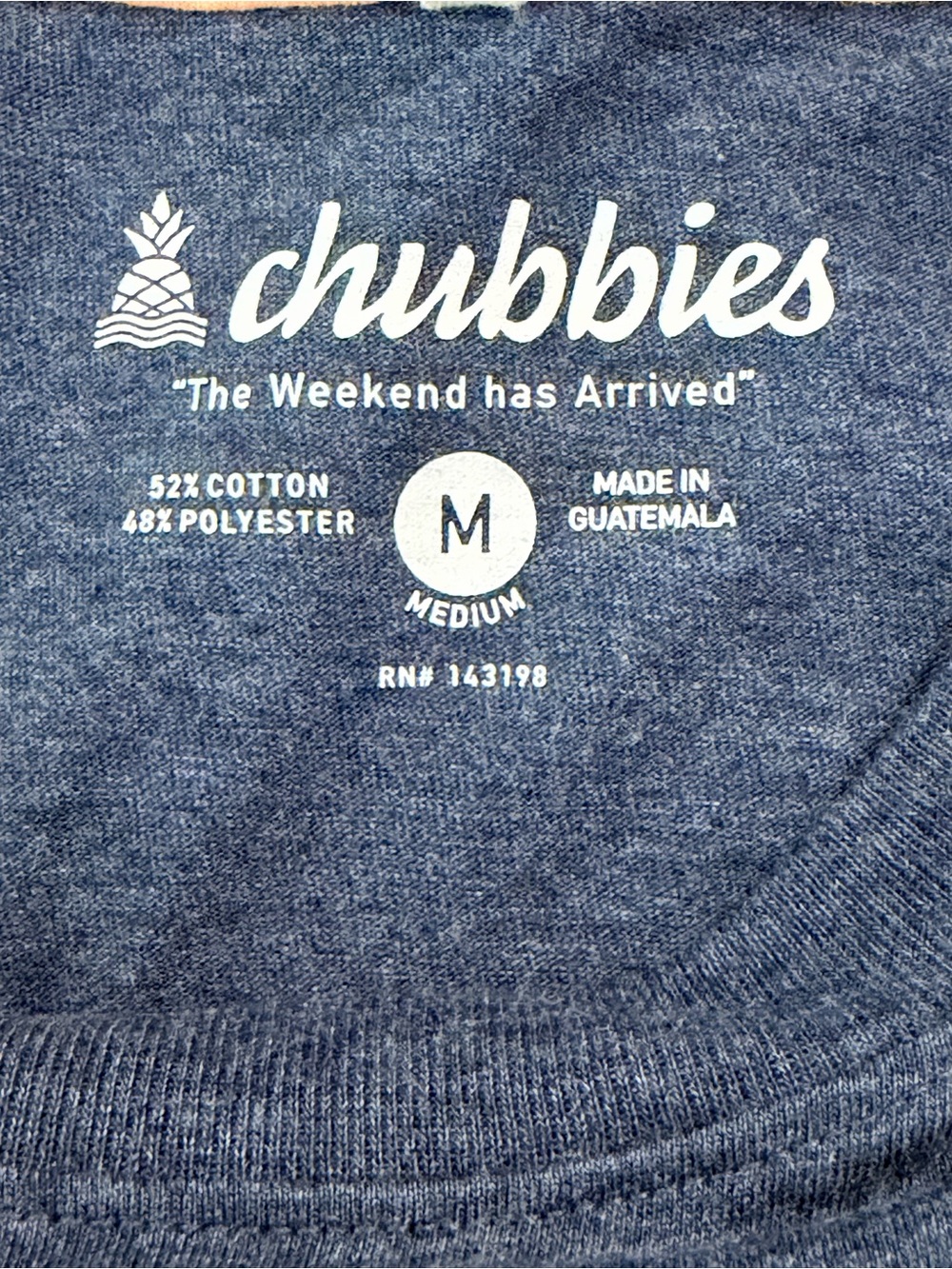 Chubbies Tee Shirt Mens Large Blue Pink Short Sleeve Crew Pocket NWT - Picture 3 of 6